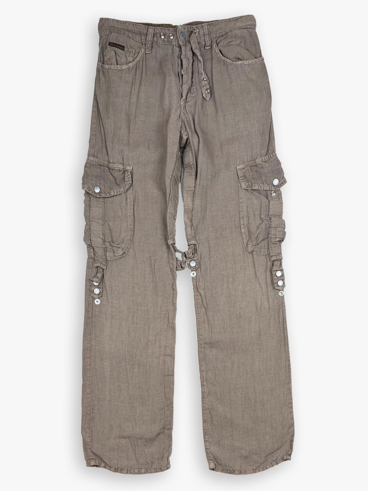 SS2004 Collection Women’s Dolce & Gabbana Multi-Pocket Linen Cargo Pants