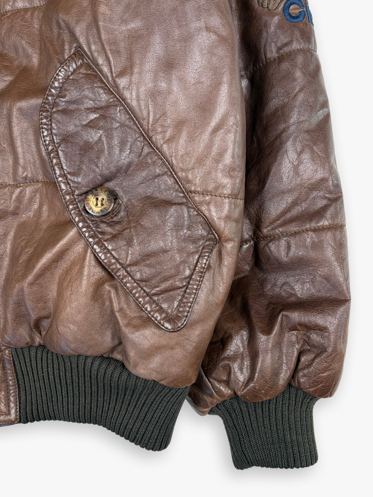 1980s Iceberg Leather Bomber Jacket