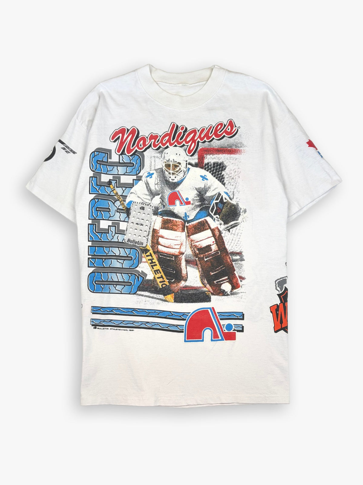 1991 Bulletin Athletic Quebec Nordiques NHL T-Shirt