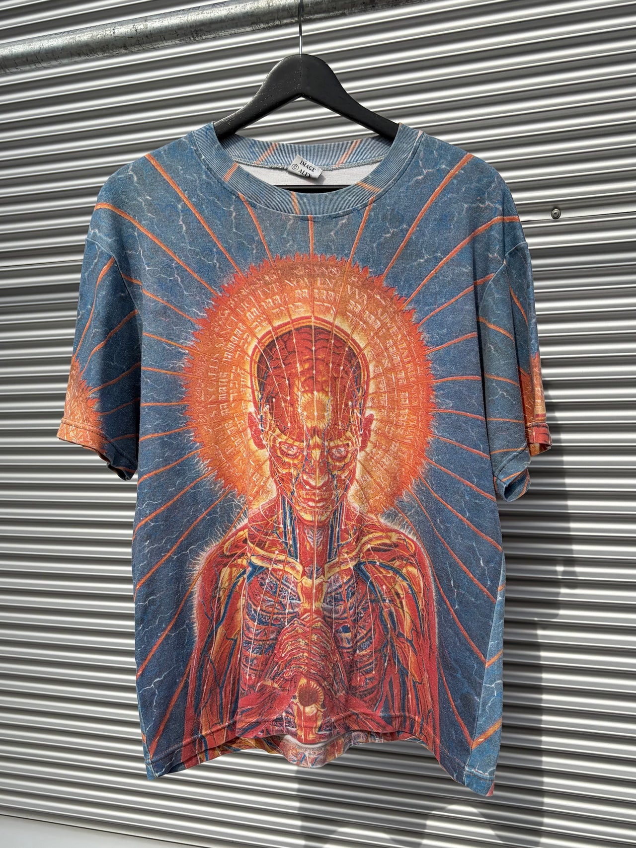 1990s Alex Grey Crystal Tara Invisions All Over Print T-Shirt