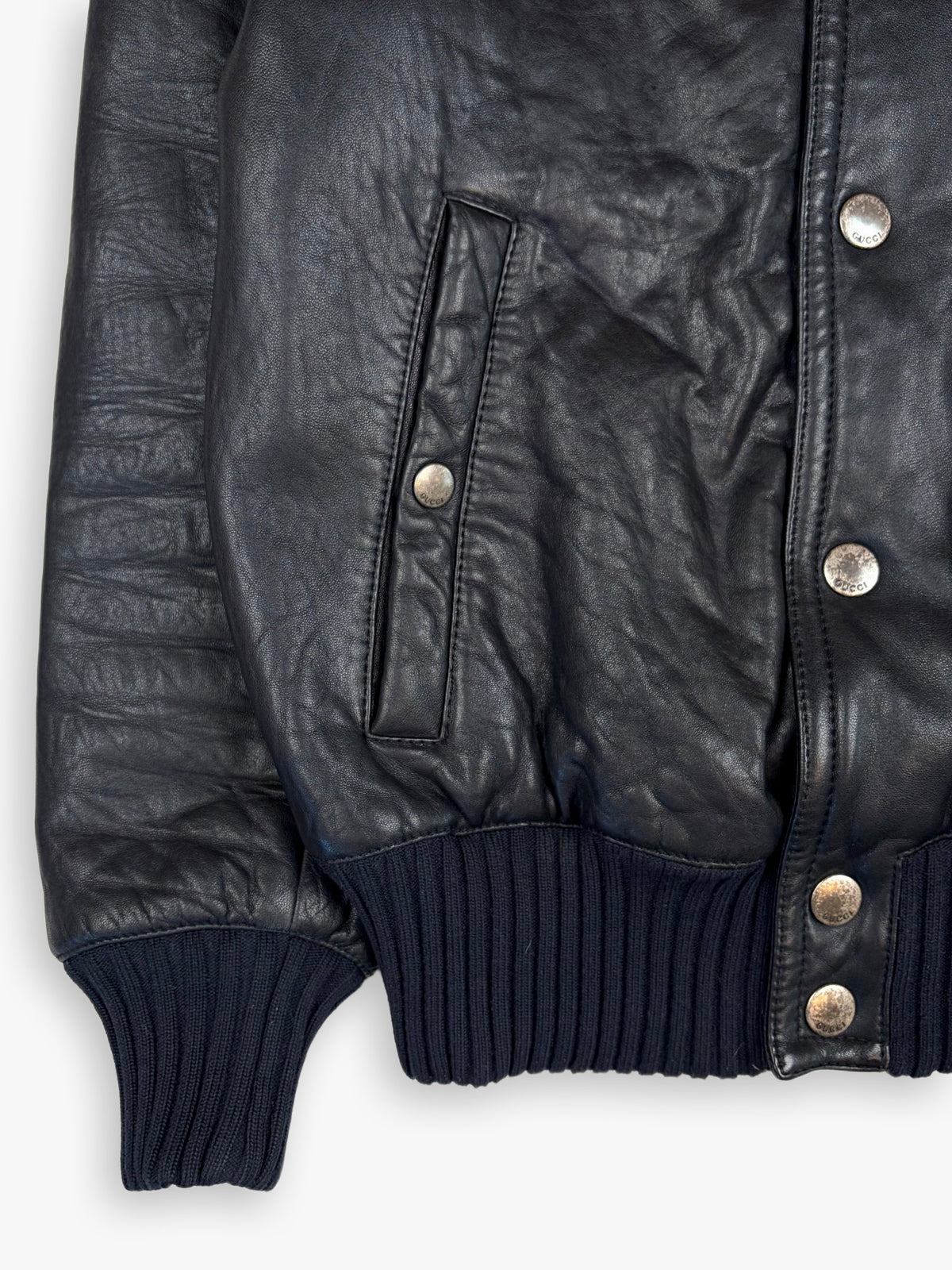 2000s Gucci Leather Bomber Jacket