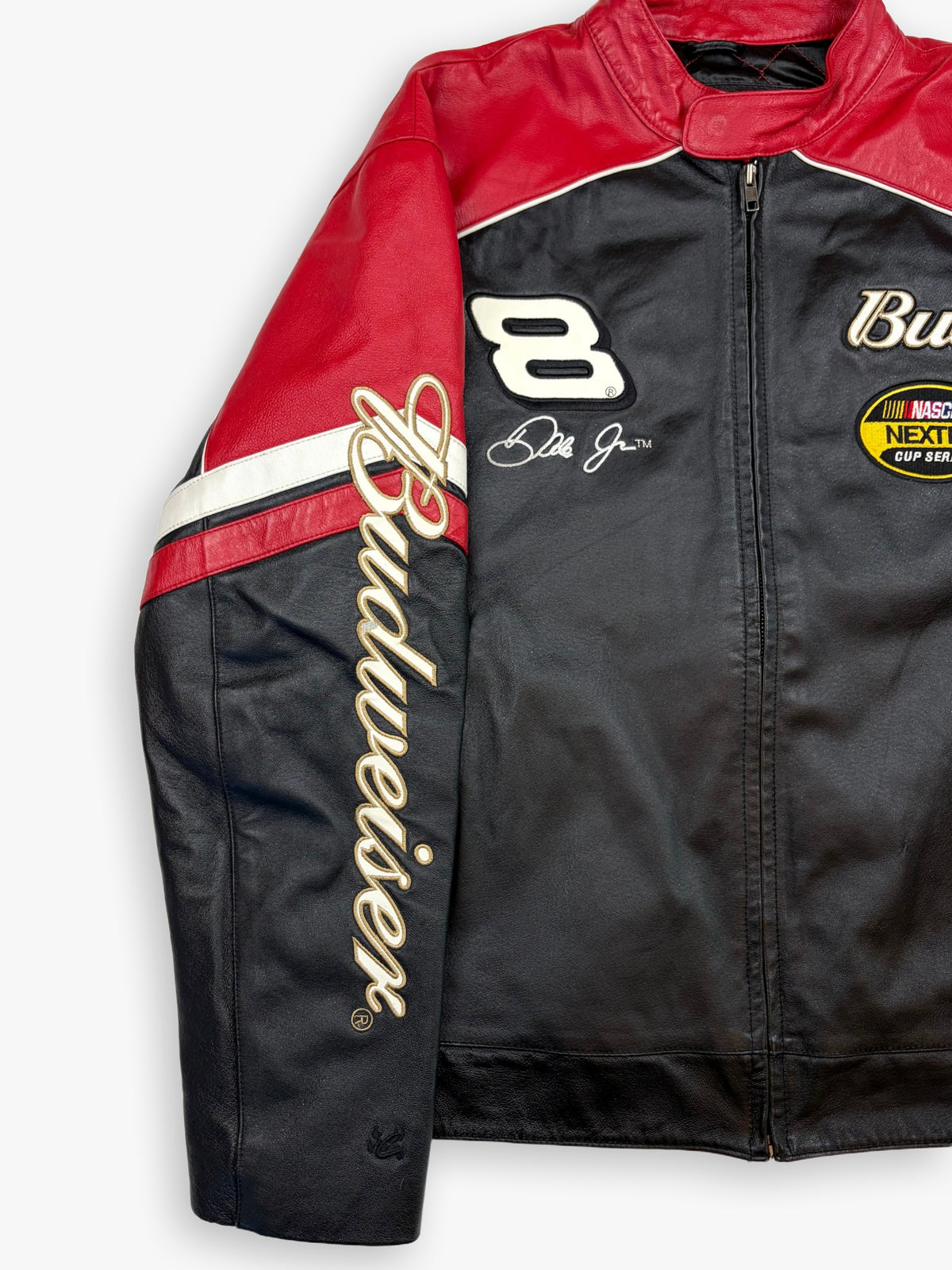 2000s Chase Authentics Dale Earnhardt Jr Budweiser Leather Jacket