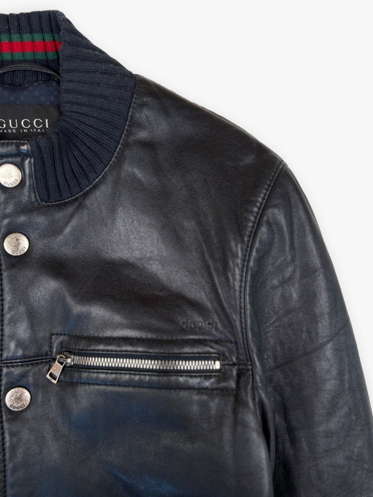 2000s Gucci Leather Bomber Jacket