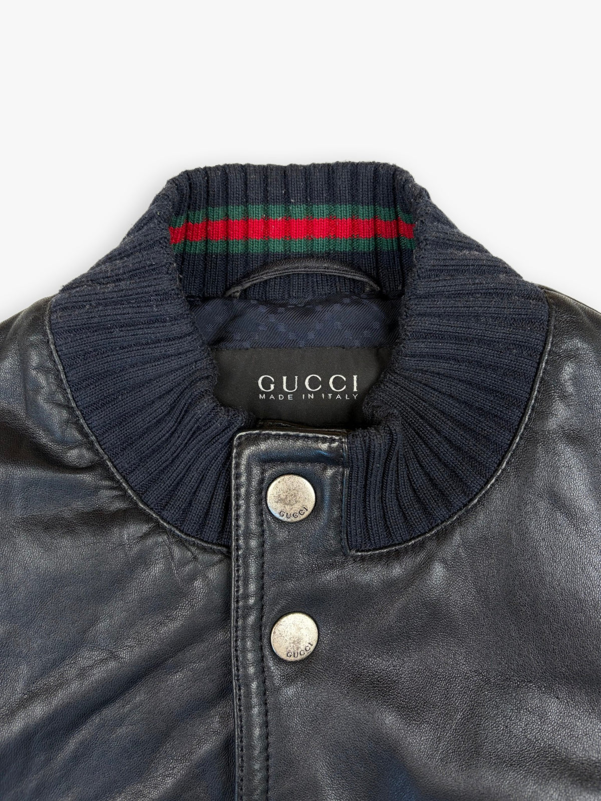 2000s Gucci Leather Bomber Jacket
