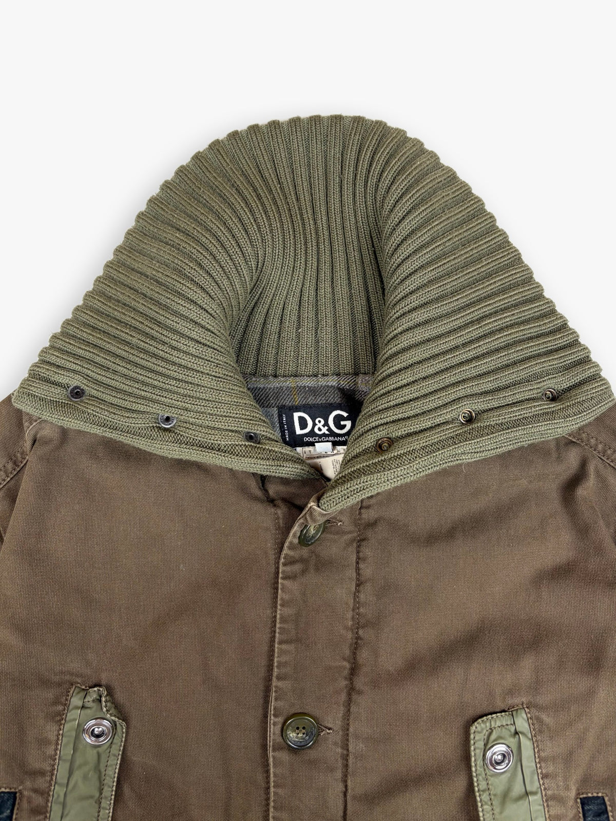 2004 Women’s Dolce & Gabbana Military Cargo Knit Collar Jacket