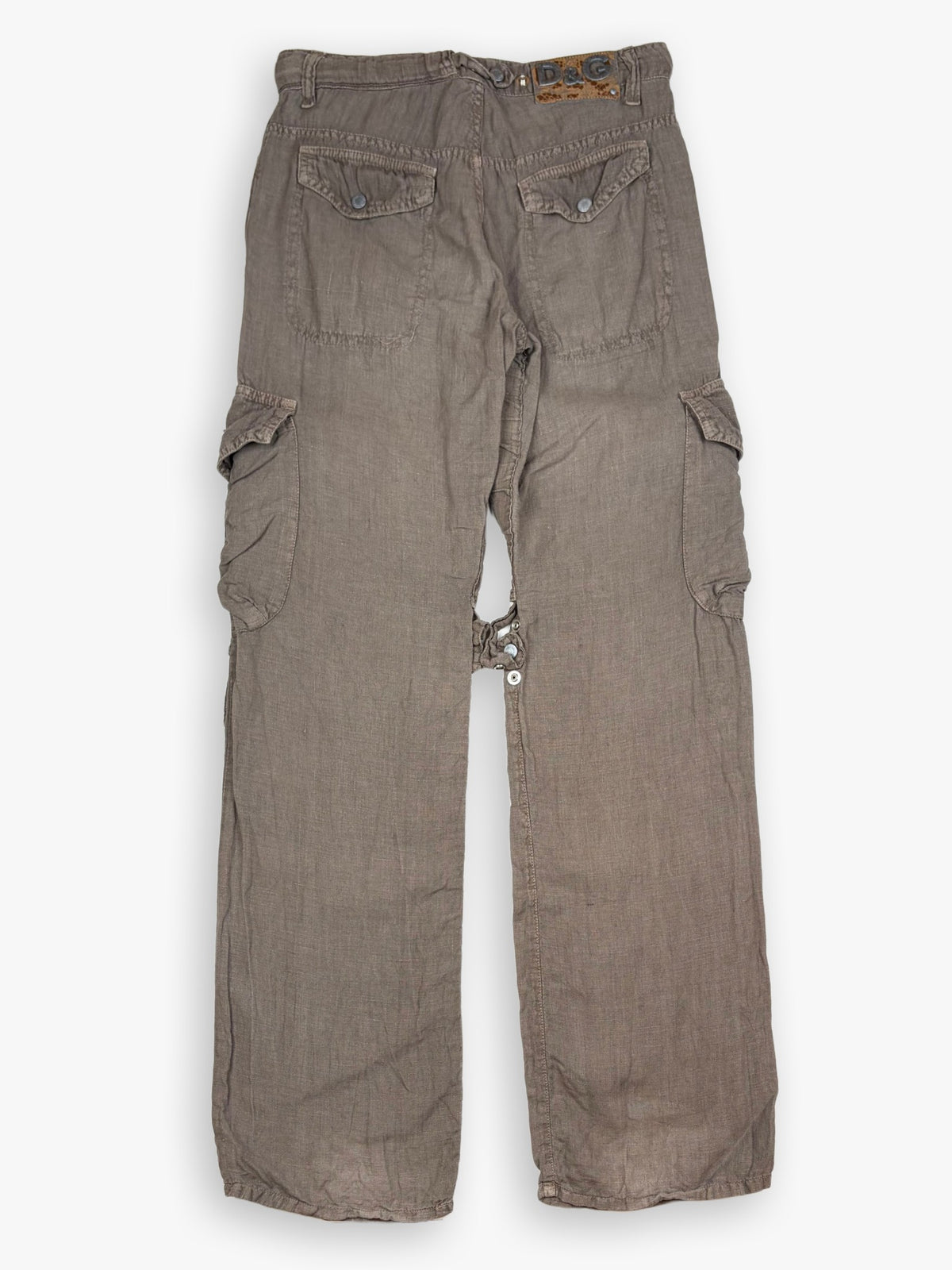 SS2004 Collection Women’s Dolce & Gabbana Multi-Pocket Linen Cargo Pants