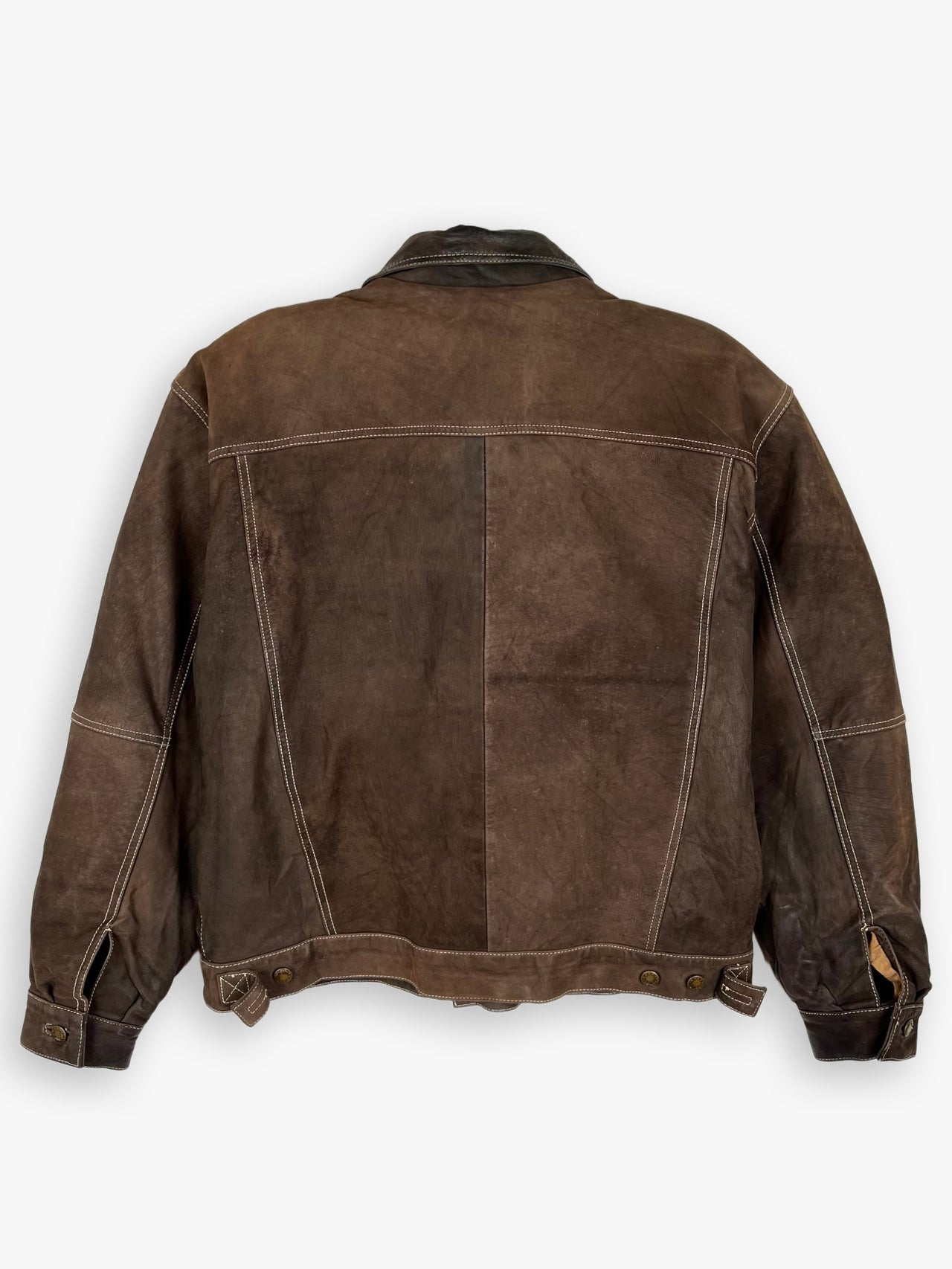 Vintage Leather Trucker Jacket