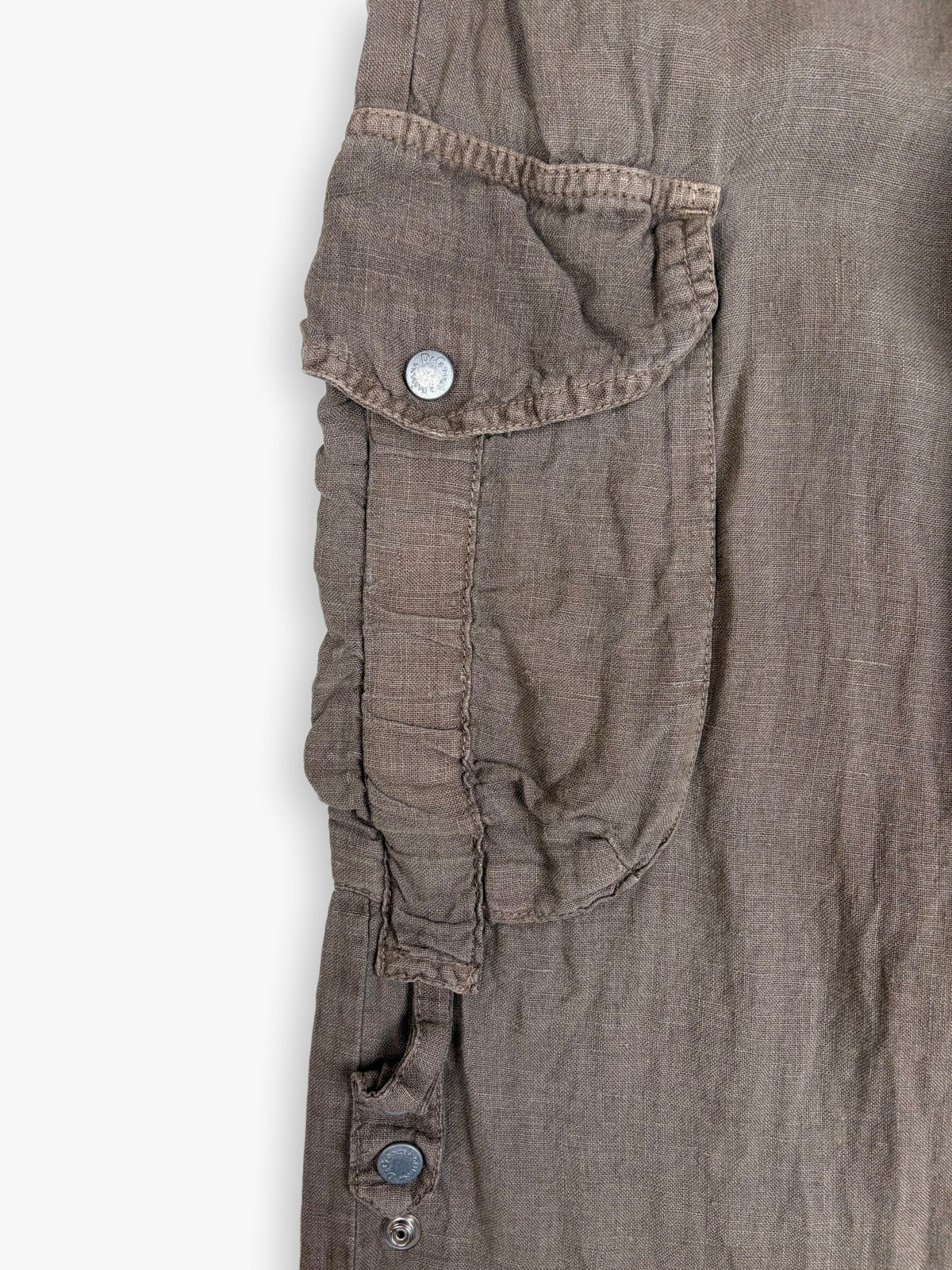 SS2004 Collection Women’s Dolce & Gabbana Multi-Pocket Linen Cargo Pants