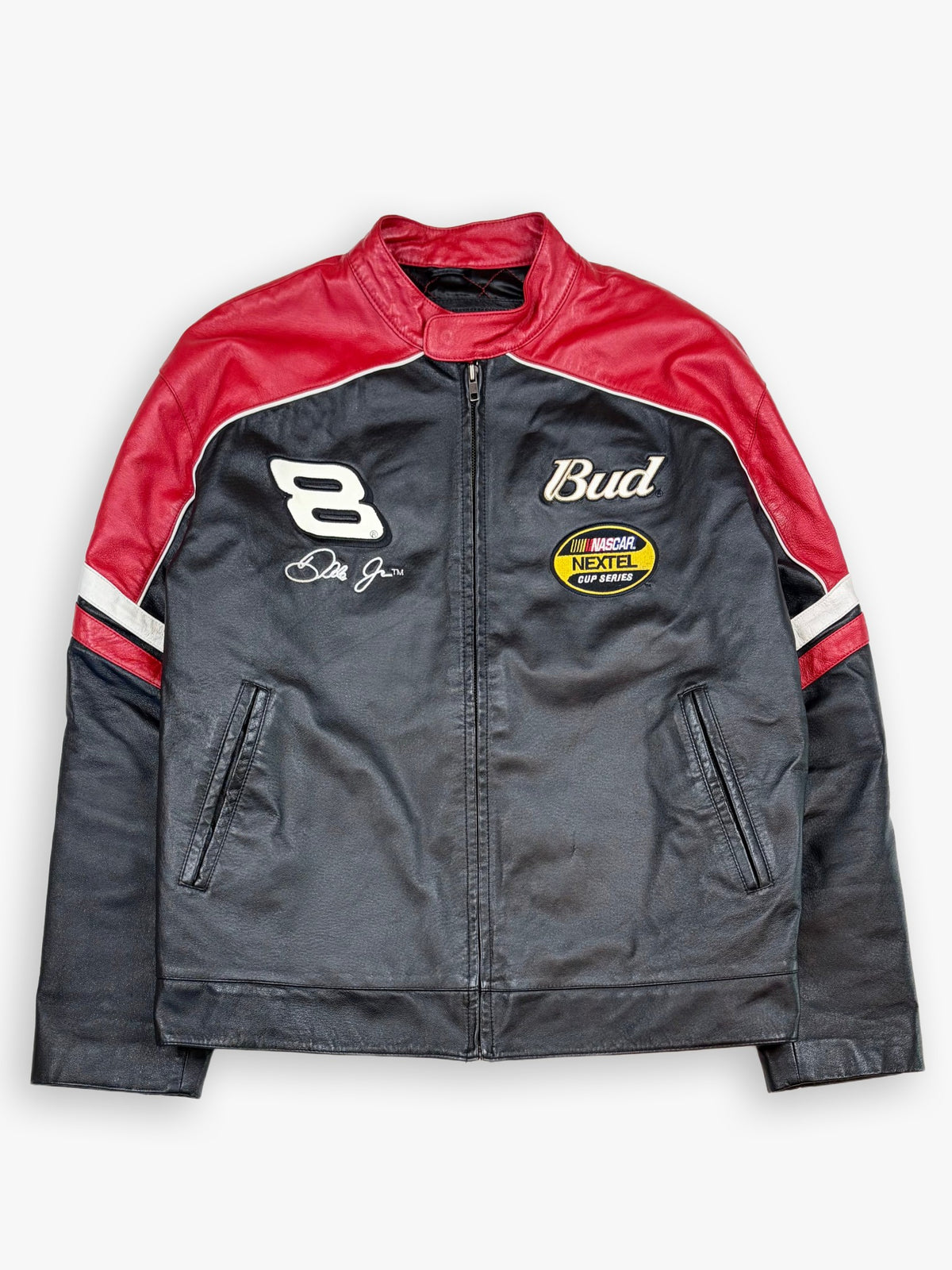 2000s Chase Authentics Dale Earnhardt Jr Budweiser Leather Jacket