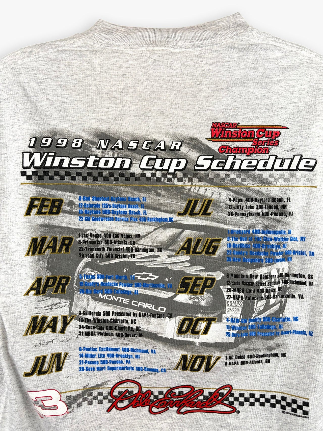 1998 Dale Earnhardt Nascar Winston Cup T-Shirt
