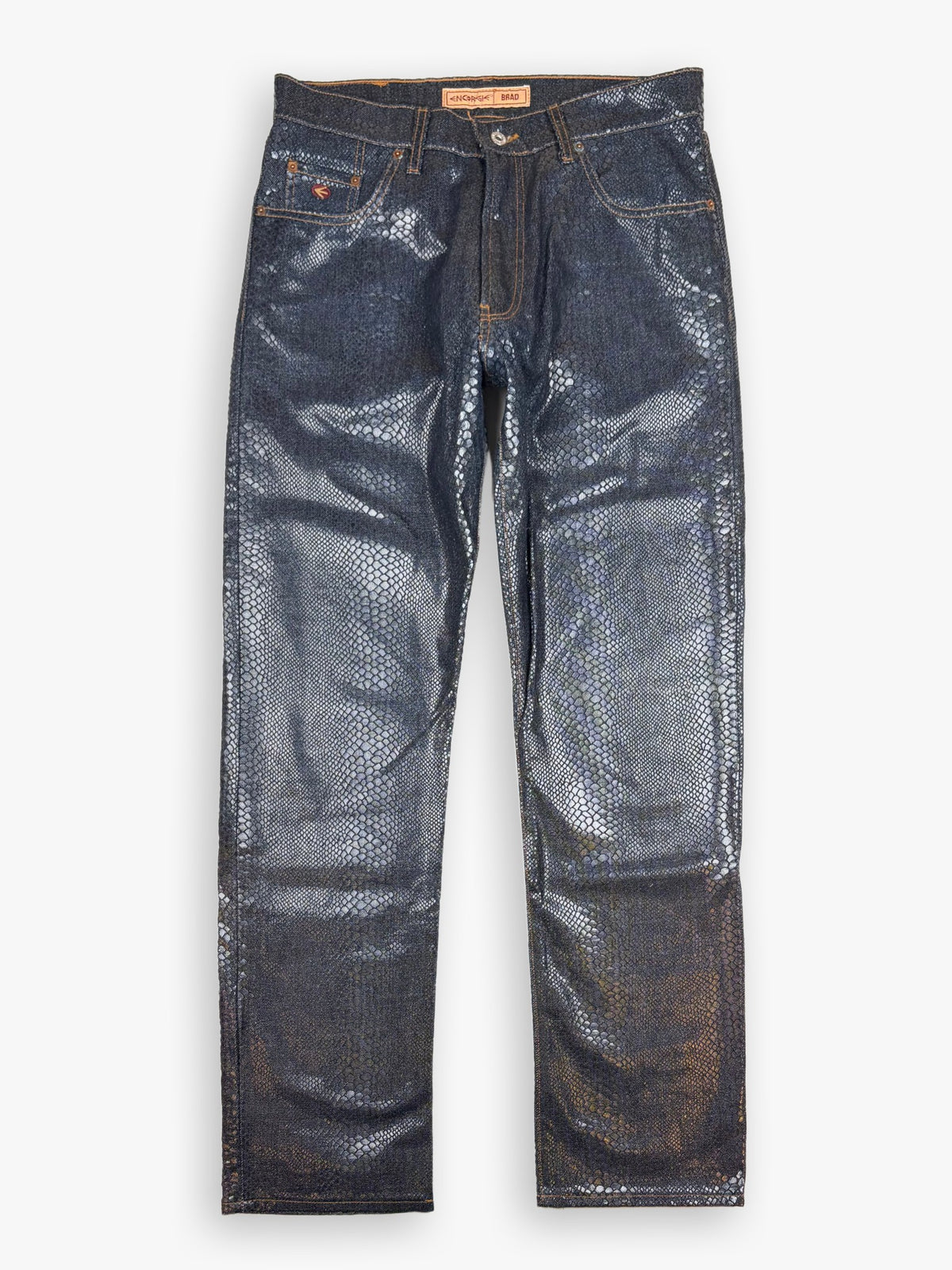 2000s Energie Brad Snakeskin Straight Leg Jeans