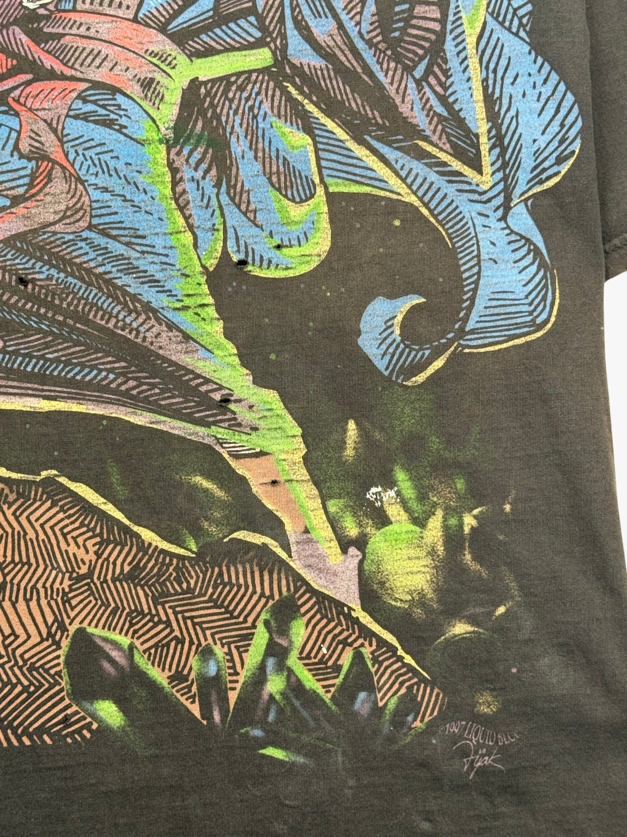 1997 Liquid Blue Wizard Dragon T-Shirt