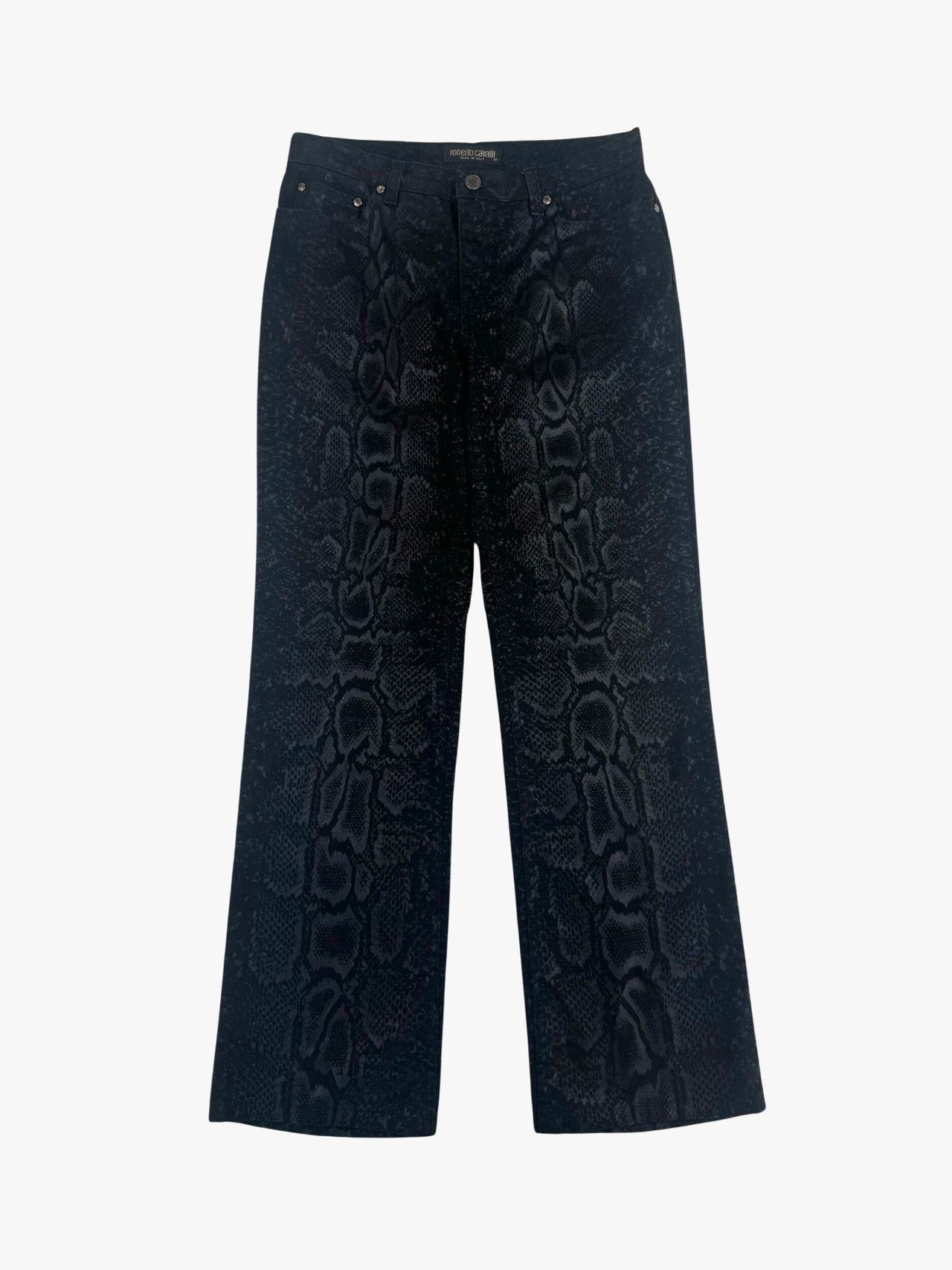 AW1999 Roberto Cavalli Black Serpent Python Jeans